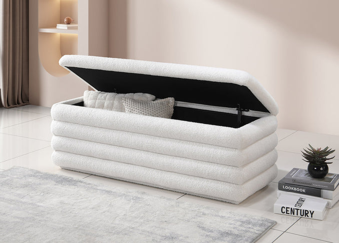 Boucle Storage Bench