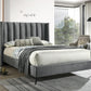 Winged Vertical Tufted Velvet Bed