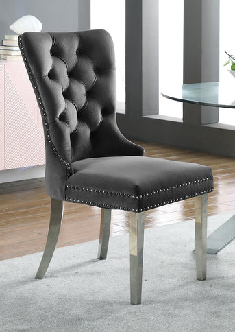 Ceramic Marble Chrome Dining Set with Velvet Chairs
