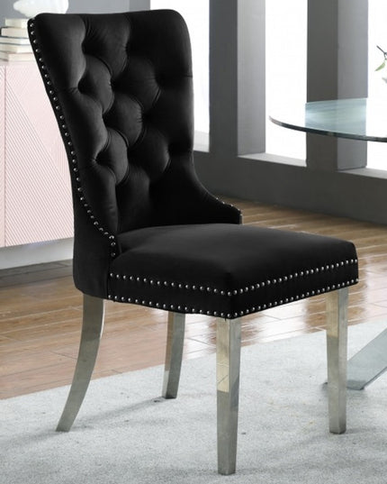Ceramic Marble Chrome Dining Set with Velvet Chairs
