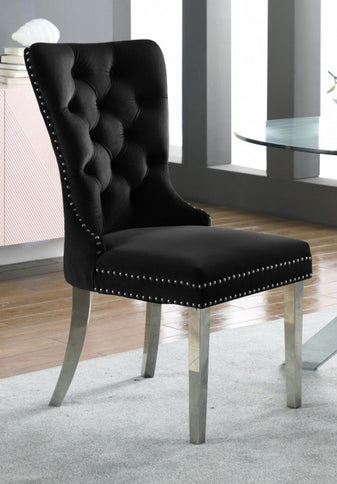 Ceramic Marble Chrome Dining Set with Velvet Chairs