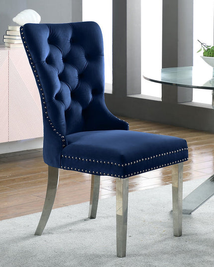 Ceramic Marble Chrome Dining Set with Velvet Chairs