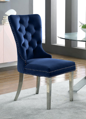 Ceramic Marble Chrome Dining Set with Velvet Chairs