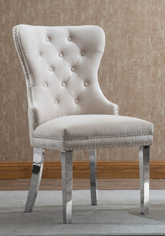 Ceramic Marble Chrome Dining Set with Velvet Chairs