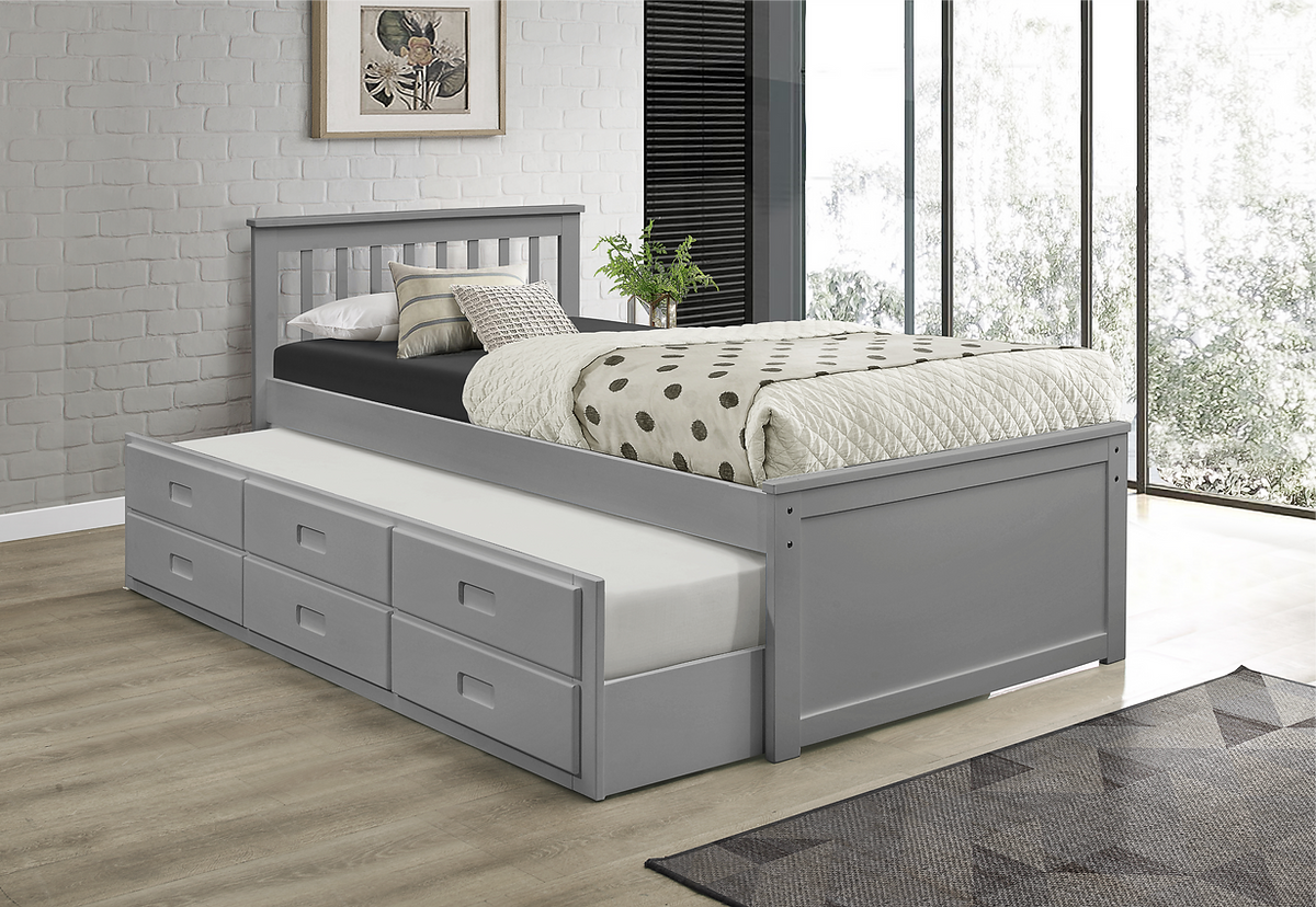 Wood Captain Day Bed Trundle with Storage – Shluf Mattress