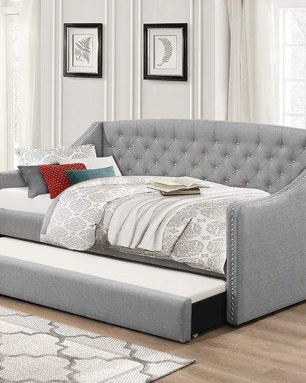 Grey Fabric Day Bed Trundle