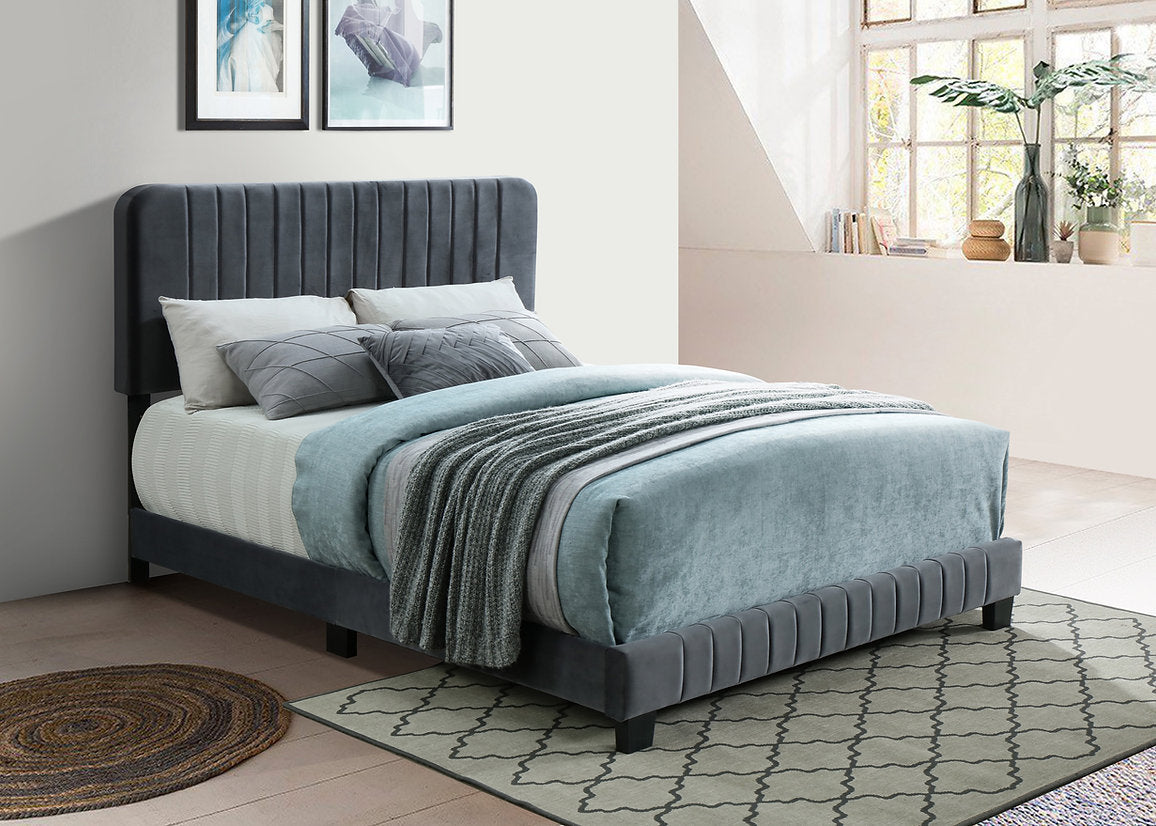 Vertical Tufted Velvet Bed