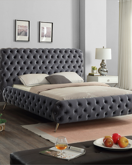 Velvet Bed with Extra Deep Button Tufting