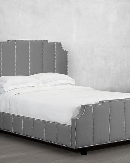 Custom Vertical Nailhead Design Bed