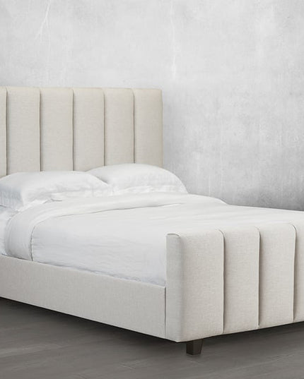 Custom Vertical Tufted Panel Bed with Footboard