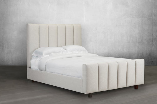 Custom Vertical Tufted Panel Bed with Footboard