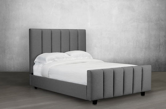 Custom Vertical Tufted Panel Bed with Footboard