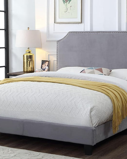 Velvet Bed with Nailhead Detail