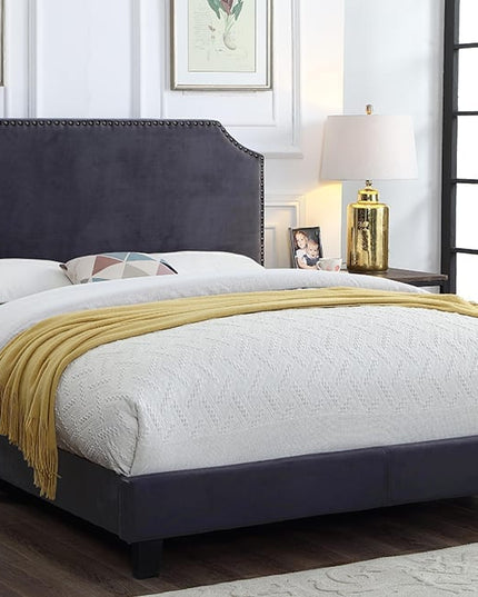 Velvet Bed with Nailhead Detail