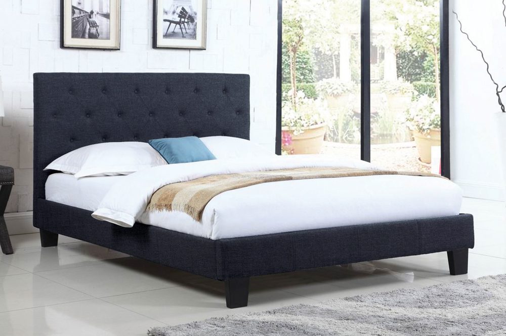 Button Tufted Diamond Stitch Bed