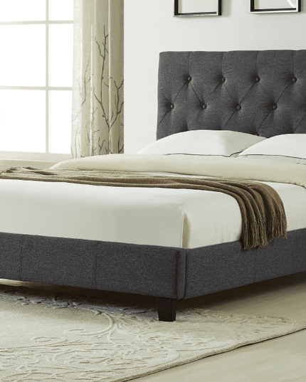Button Tufted Diamond Stitch Bed