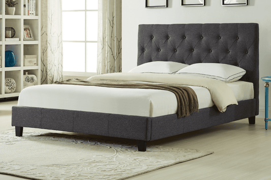 Button Tufted Diamond Stitch Bed